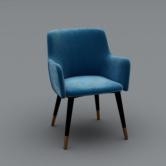 Elegant Low Polygon Velvet Chair 3D model