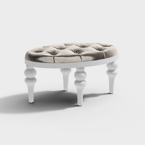 Elegant Round Stool 3D model for Modern Interiors