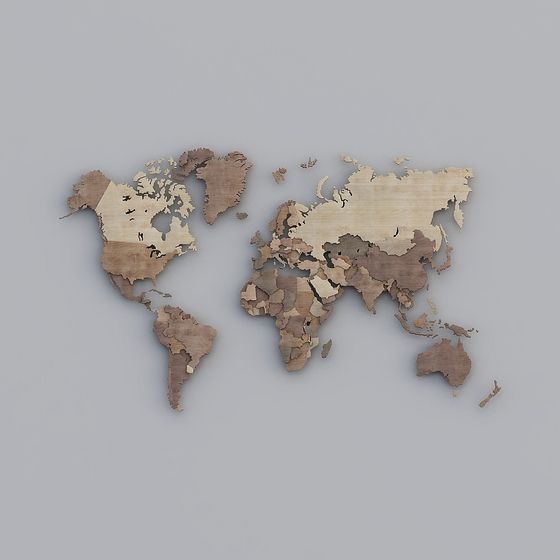 World Map Puzzle 3D Model