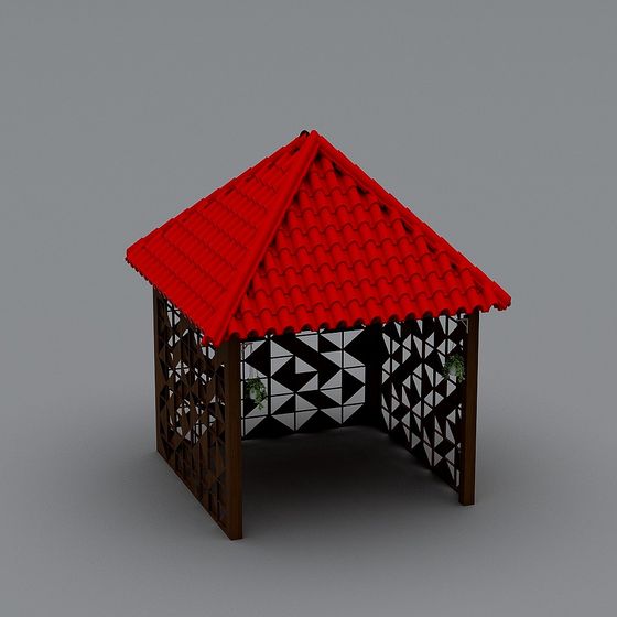 Red Roof Pavilion 3D model