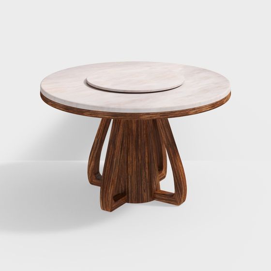 Modern Low-Polygon Round Table 3D Model