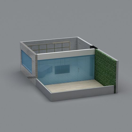 Stylish Low Poly Indoor Design 3D Model