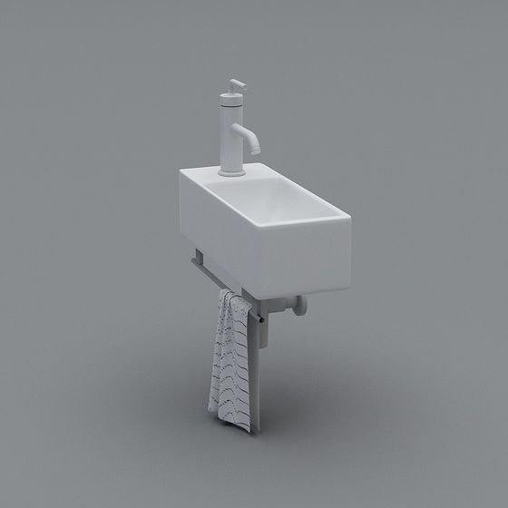 Elegant Minimalist 3D Sink Model for Modern Spaces