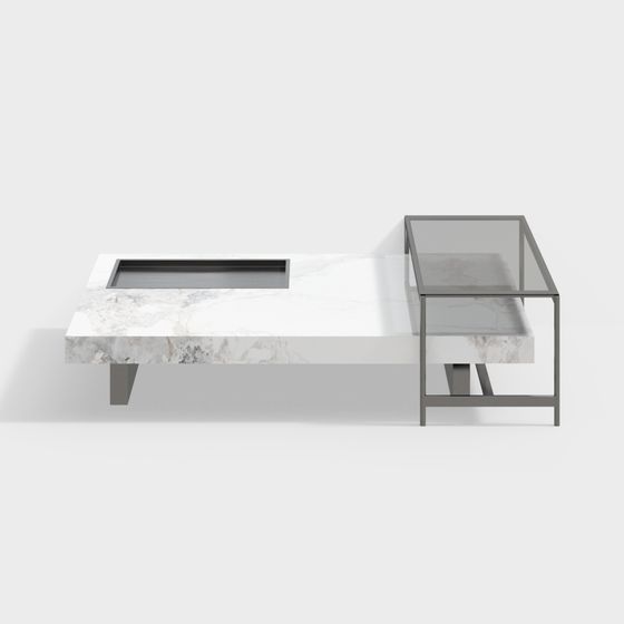 Table basse de salon en verre et métal style moderne Bosheng - Malmö-BSAB2082A