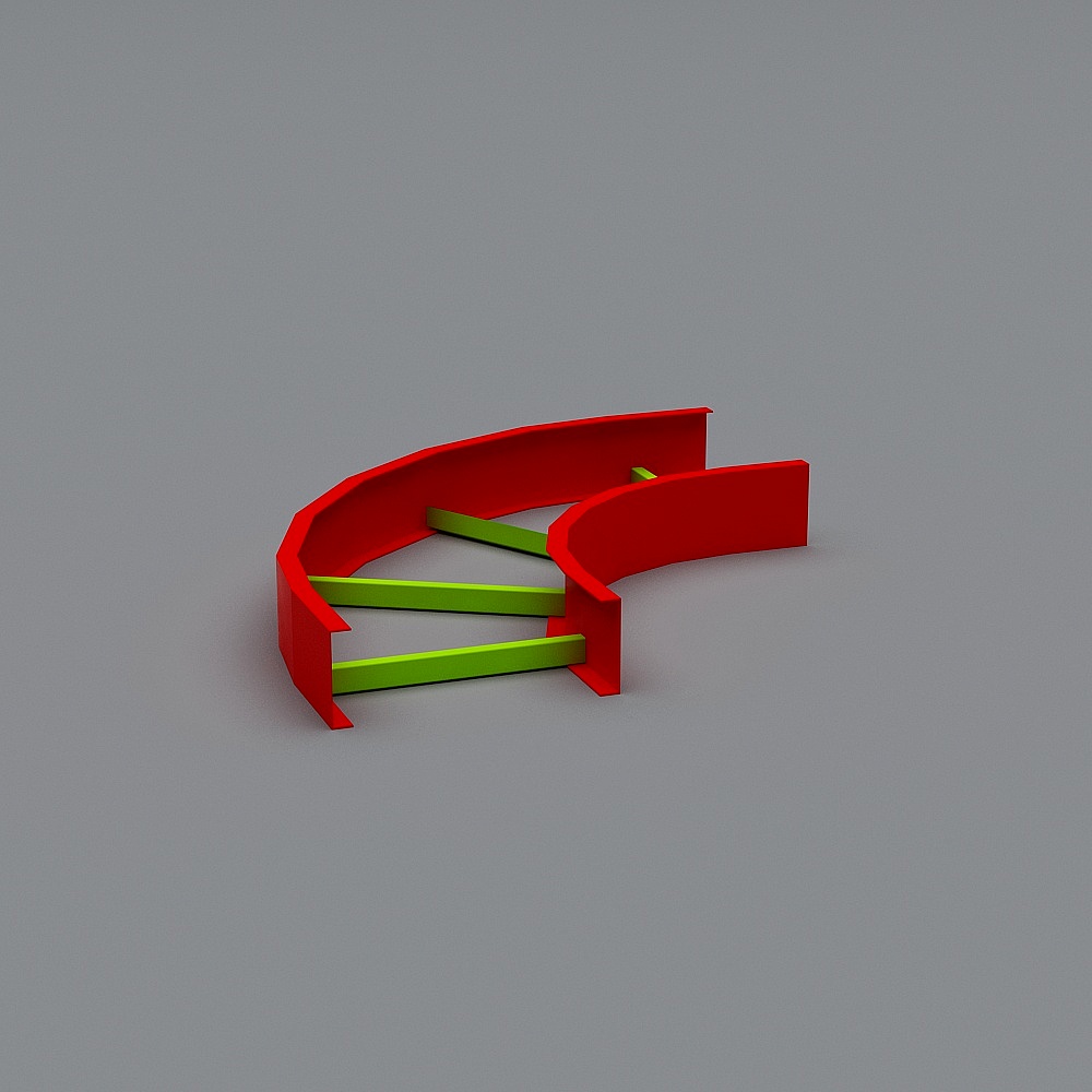 Curved Staircase 3D model