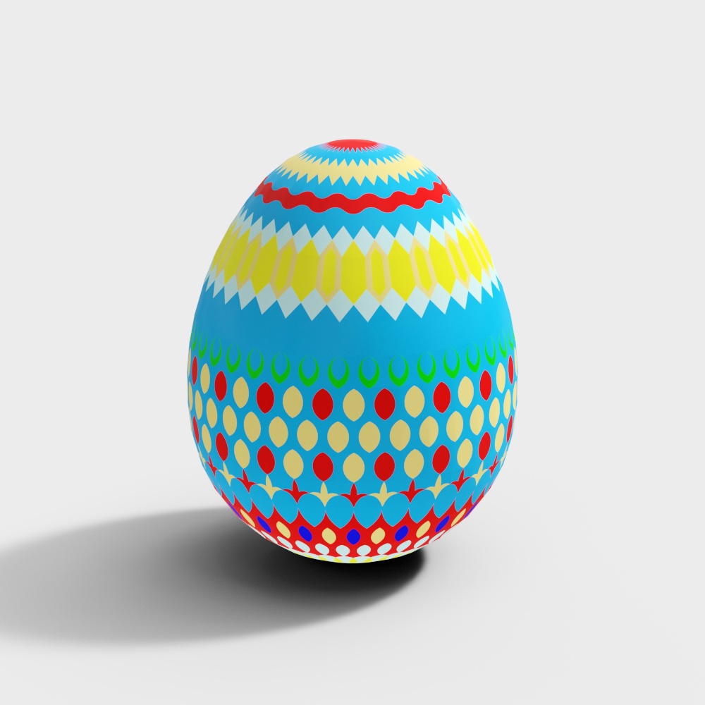 Vibrant Easter Egg 3D Model – Colorful Low-Poly Design