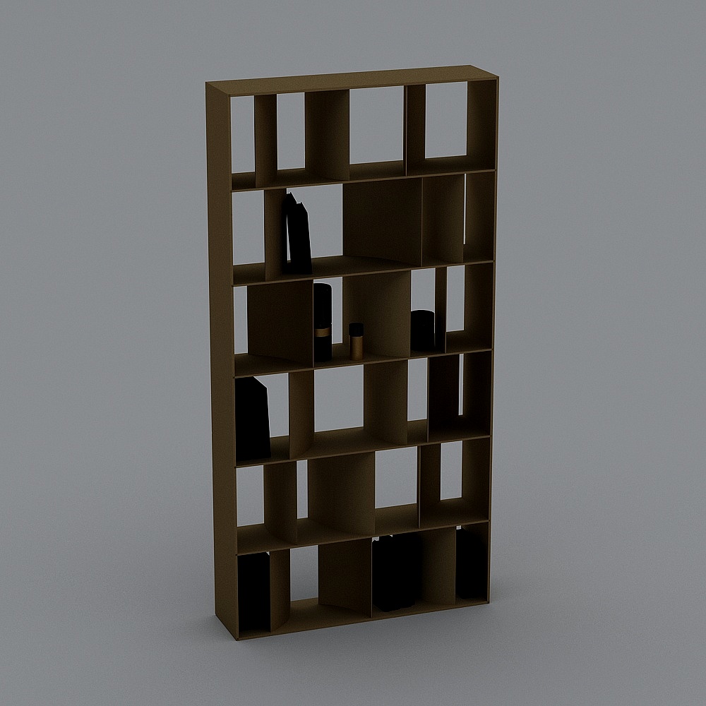 Modern Minimalist 3D Bookshelf Model