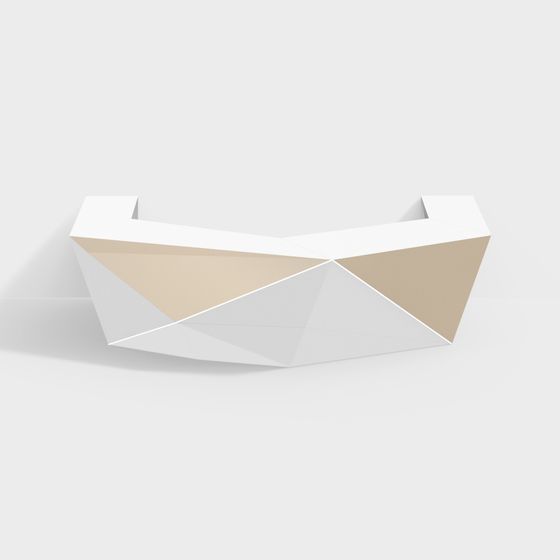 Origami Art Reception Desk 3D model