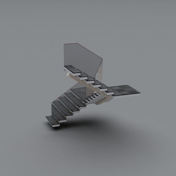 Low-Poly Industrial Style Staircase 3D model