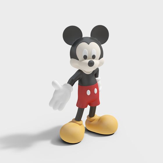 Classic Mickey Mouse Low-Poly 3D Model