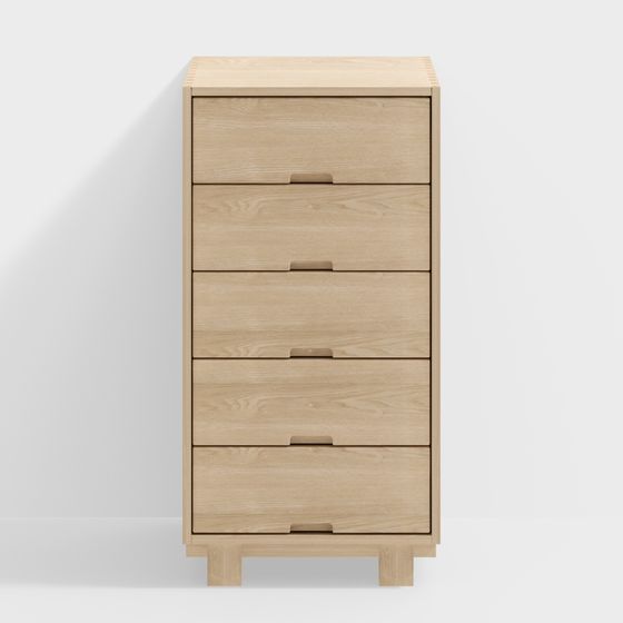 Stylish Wooden Drawer Cabinet 3D model for Contemporary Spaces