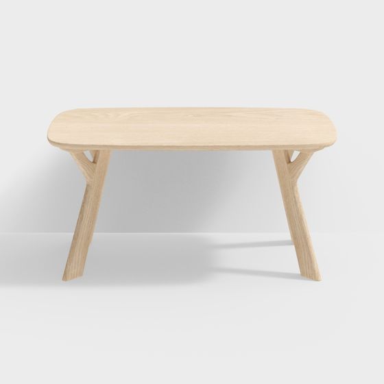 Streamlined Wooden Table 3D model