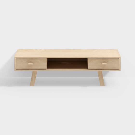 Elegant Low-Poly TV Stand 3D Model