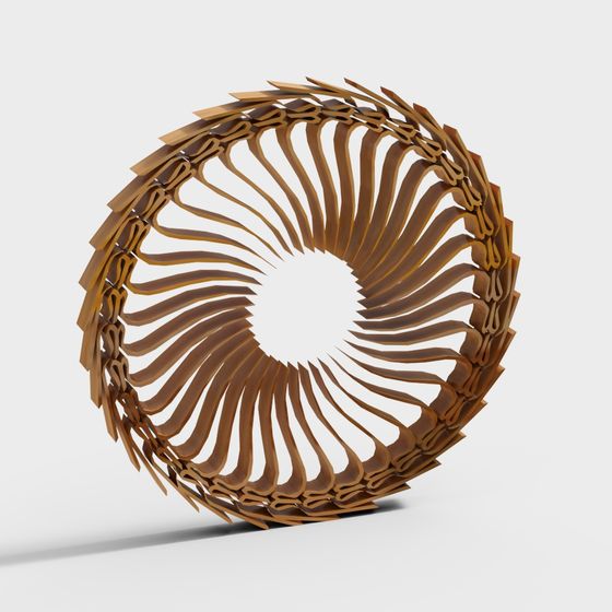 Spiral Ring 3D Model - Low Poly High Detail