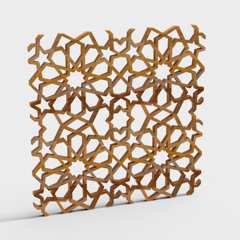 Mosaic Wall Panel 3D Model – Geometric Wood Design