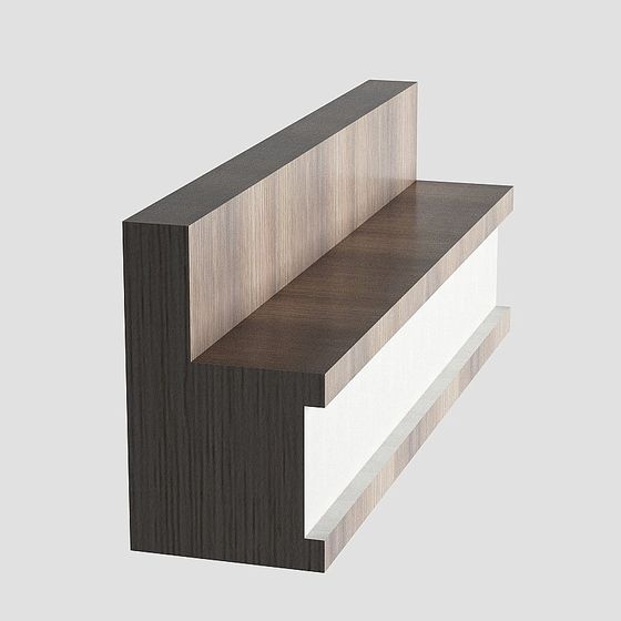 Sleek Black Double Light Strip 3D Model