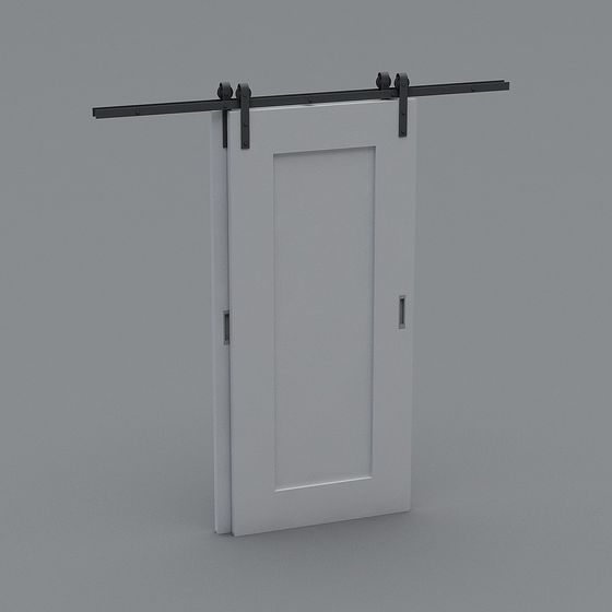Stylish Low-Poly Sliding Door 3D model