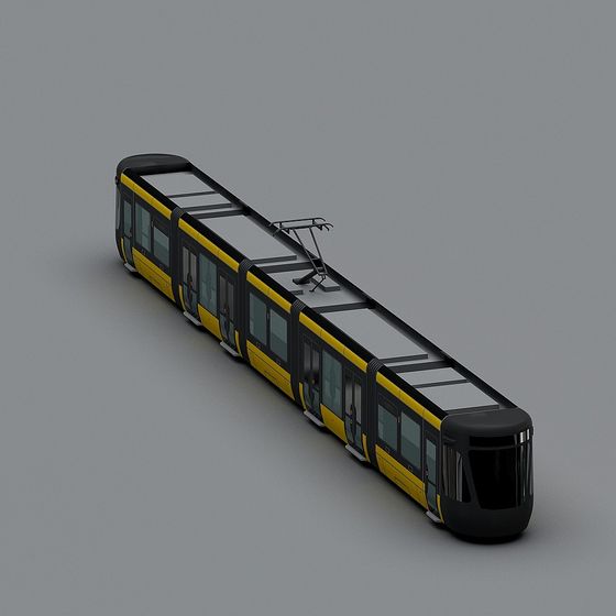 Unique Urban Train 3D Model with Low Poly and High Detail Design