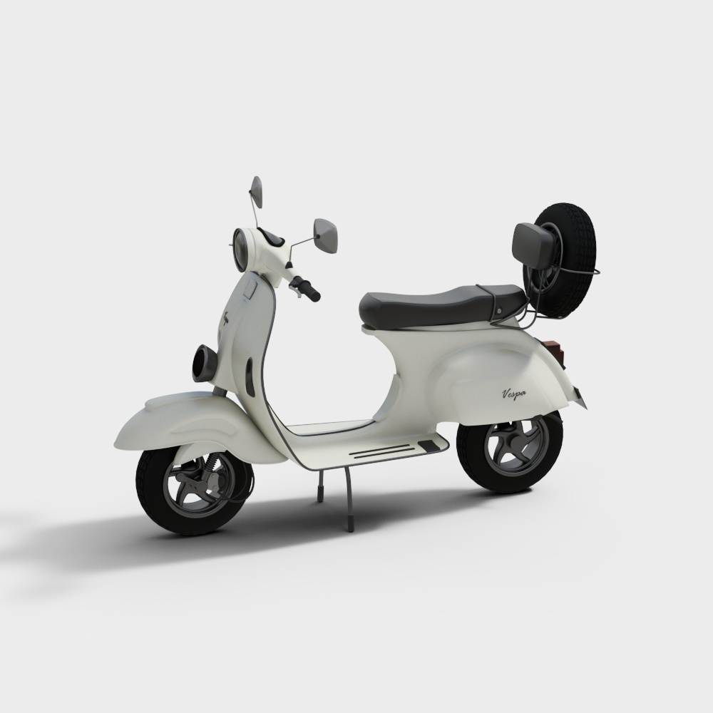 Retro Vespa Scooter 3D Model