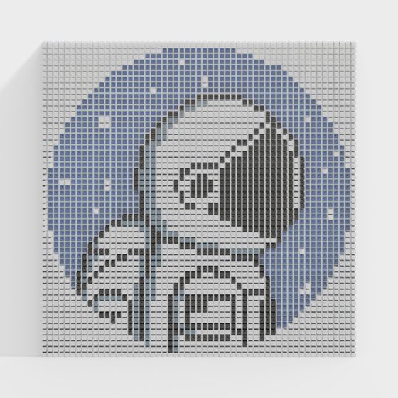 Pixel Art Girl 3D model for Creative Projects