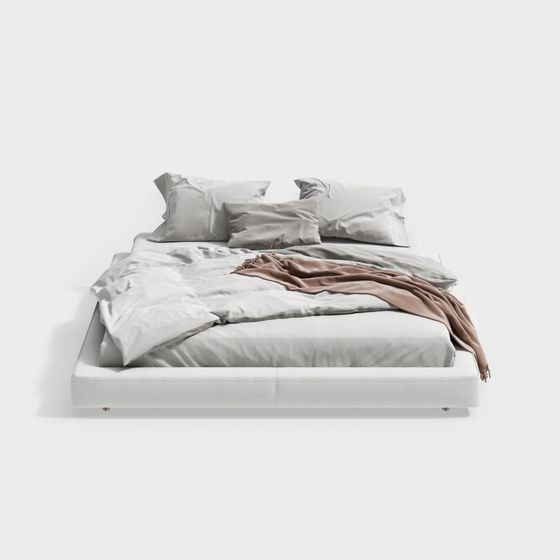 Modern Minimalist Bed 3D model