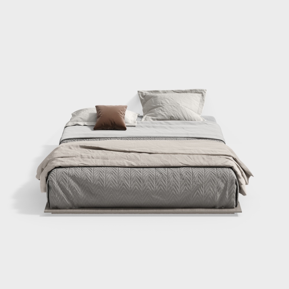 現代無背雙人床