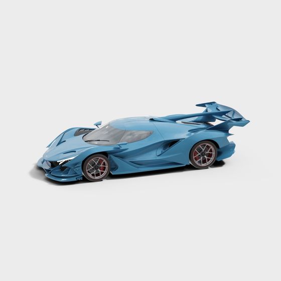 Luxurious Blue Modern Sports Car 3D Model