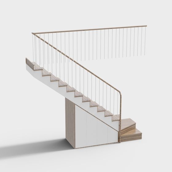 Modern Minimalist 3D Staircase Model Design
