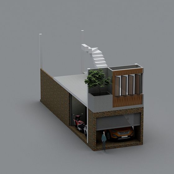 Modern Low-Polygon Architectural 3D Model