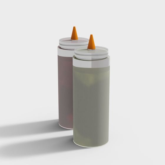 Minimalist Sauce Bottles 3D Model for Creative Projects