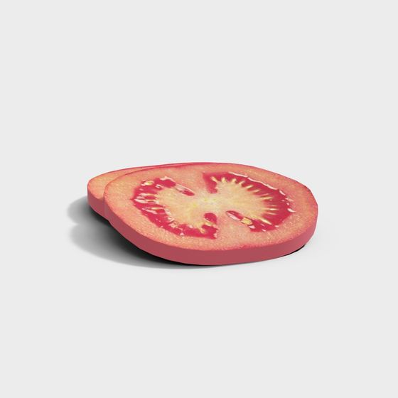 High-Detail Low-Poly Tomato Slice 3D model