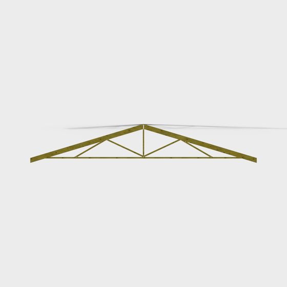 Elegant Golden Wooden Roof Structure 3D Model