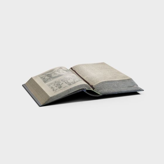 Vintage Book 3D Model for Modern Applications