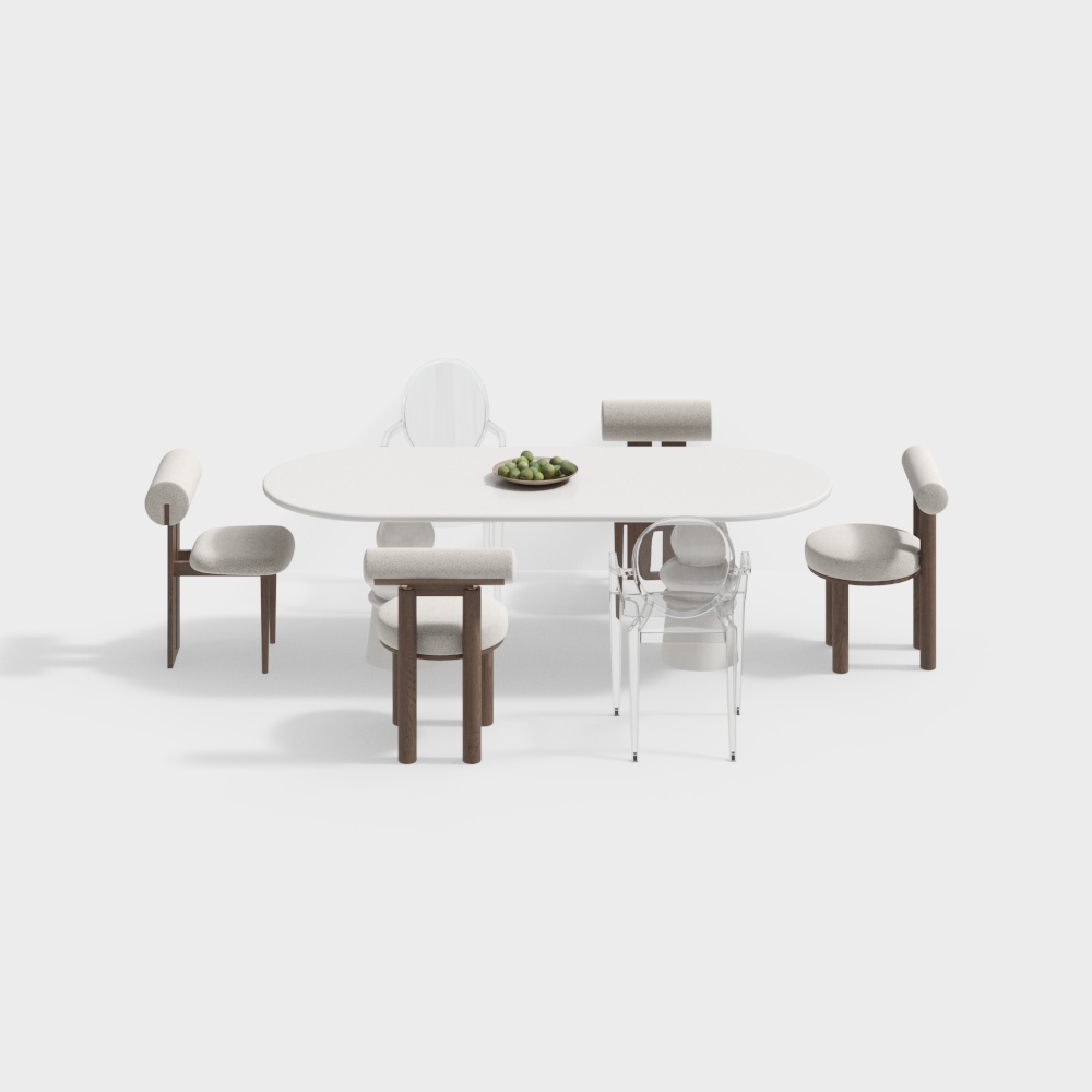 프랑스 스타일 식탁과 의자 조합