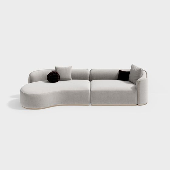 Contemporary Curved Sofa 3D model for Creative Spaces