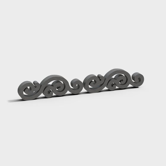 Artistic Spiral Scroll 3D model for Creative Projects