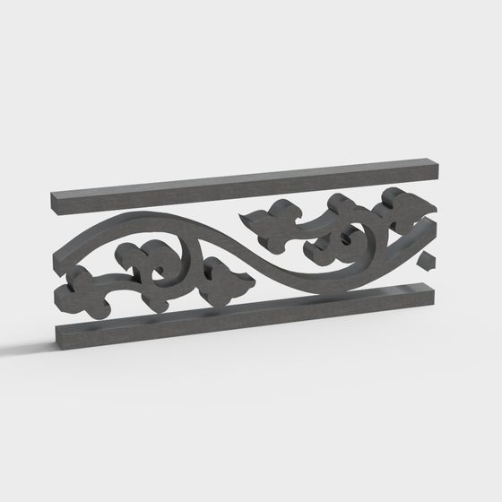 Elegant Low-Poly Architectural Decorative Element 3D model