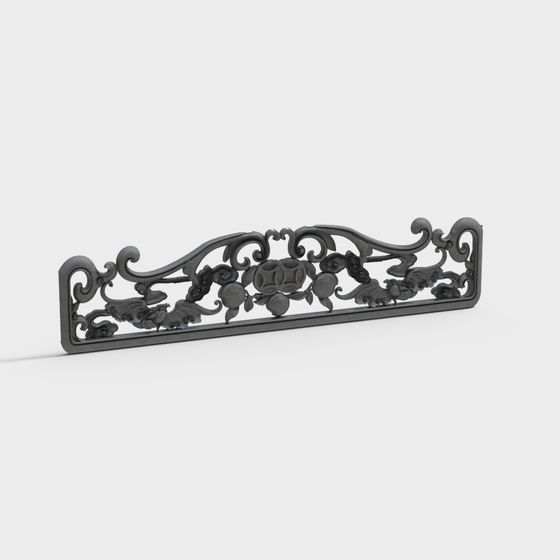 Ornate Low-Polygon Railing 3D model Inspired by Ancient Palaces