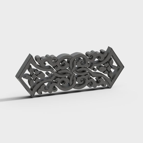 Cloud Pattern Window Frame 3D model