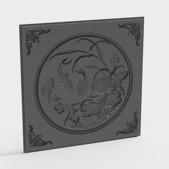 Koi Pond 3D model with Lotus