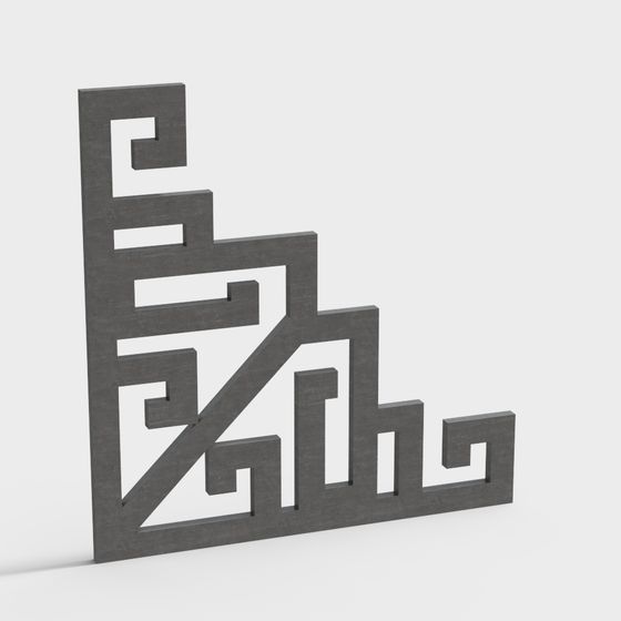 Grecian Scroll Panel 3D model