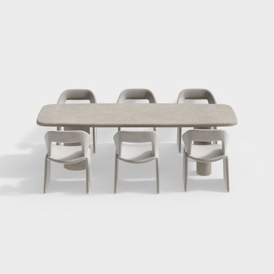 Esstisch- und Stuhlset im Wabi-Sabi-Stil