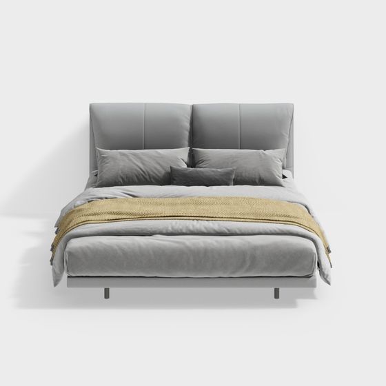 Modern Minimalist Bed 3D model