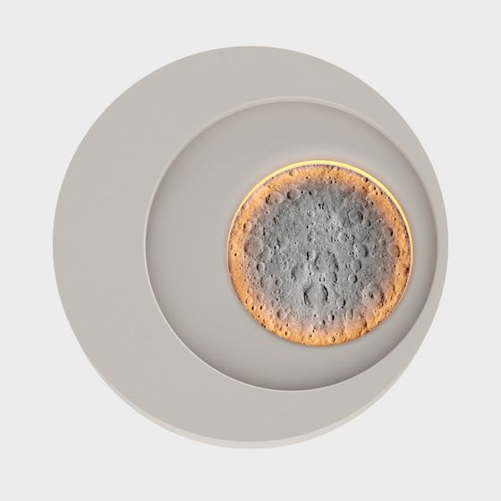 Modern Moon Wall Lamp in Earth Color