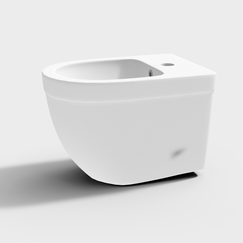 Minimalist Wall-Hung Toilet 3D Model