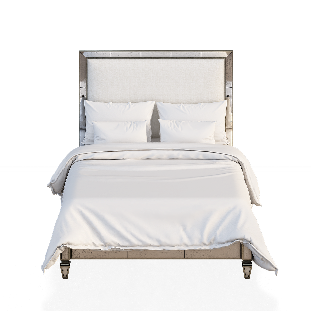 Mirror Frame Bed 3D Model – Minimalist Reflective Design