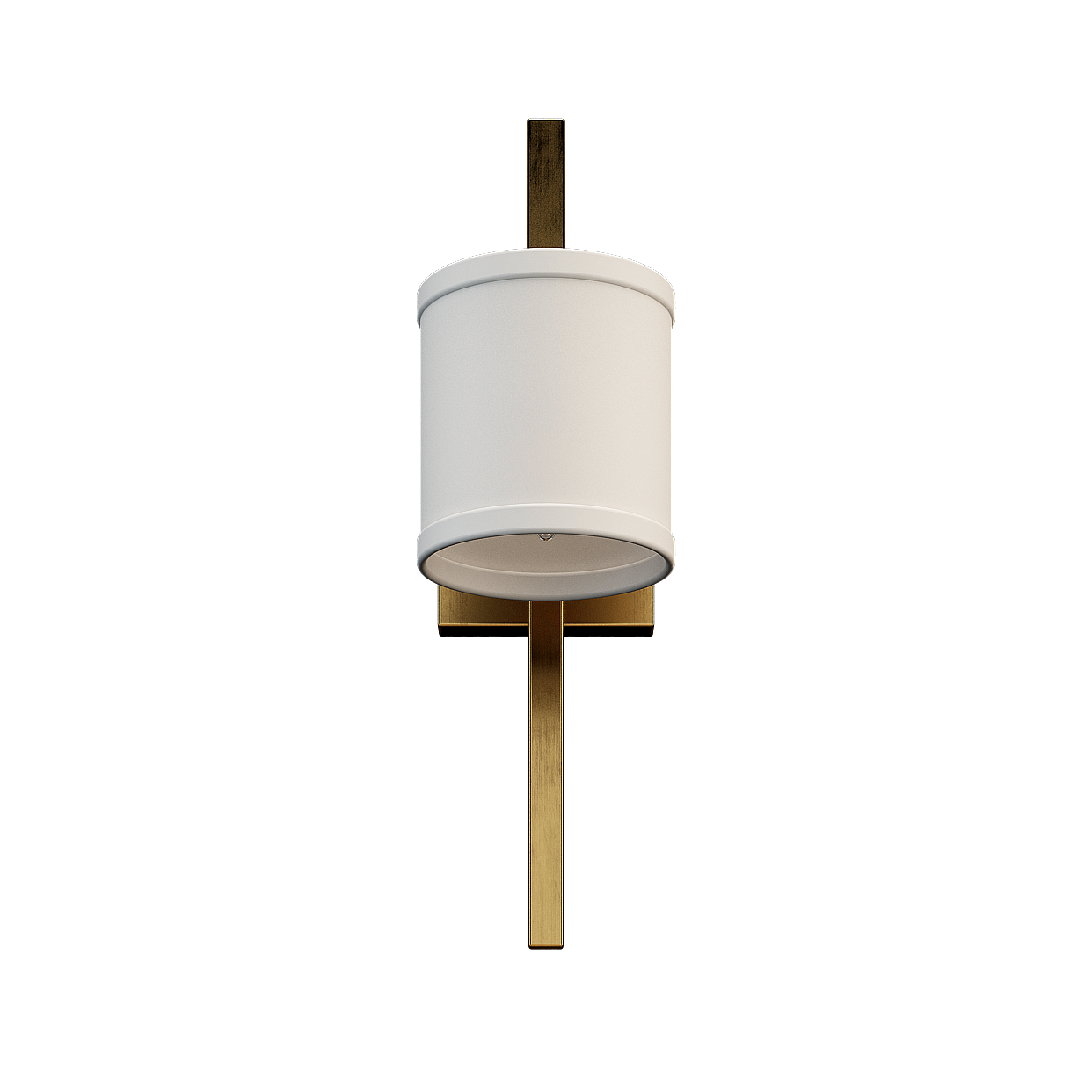 Modern Minimalist Pendant Lamp 3D Model – Gold & Fabric Shade