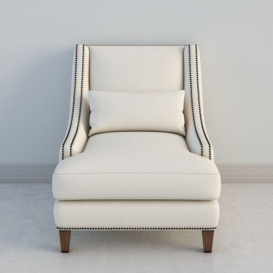Elegant Single Sofa 3D model