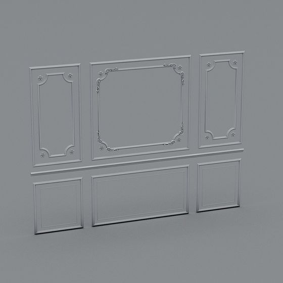 Elegant Low-Poly Wall Panel 3D model