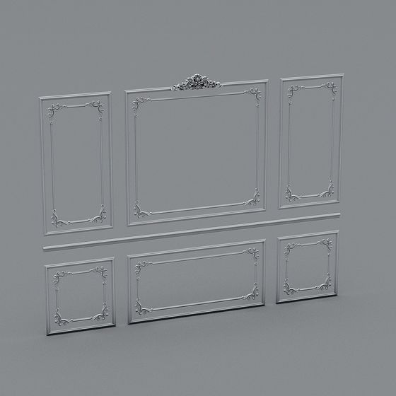 Elegant Low-Polygon Ceiling Decor Panel 3D model